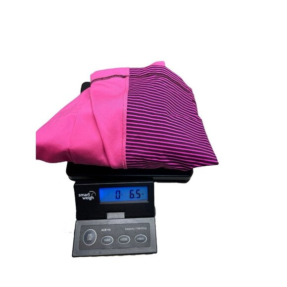 Lululemon Racerback Tank Top Womens 8 Shelf Bra Pink Black Stripes - Picture 5 of 5